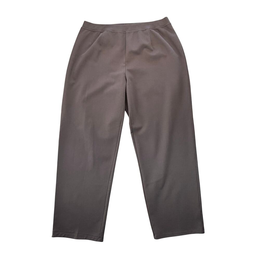 Eileen Fisher PLUS Dark Brown Pull On Comfort Workwear Office Trousers Pants